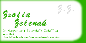 zsofia zelenak business card